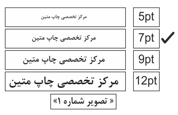 راهنما فونت نوشته